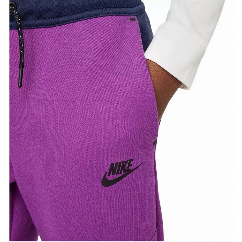 Nike Sportswear Tech Fleece Big Kids' Joggers Purple/Navy MSRP $90 Sz Large - Picture 4 of 7